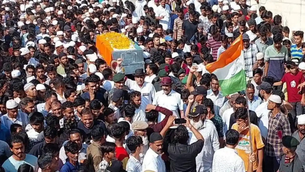 Villagers bid farewell to martyr Farman Khan with tearful eyes