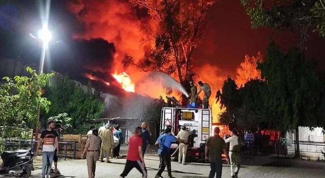 A Massive Fire Broke out in a Factory