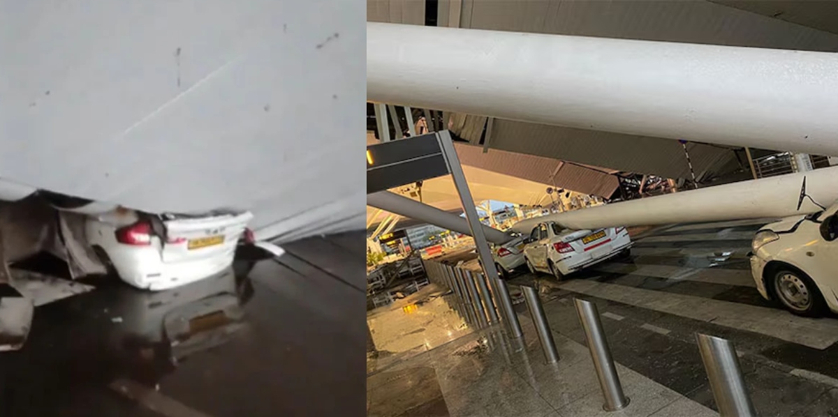 Delhi Airport Terminal-1-Roof Fall Down